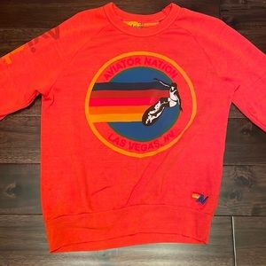 Aviator nation LAS VEGAS crewneck only worn once!!! xs size. color is orange.